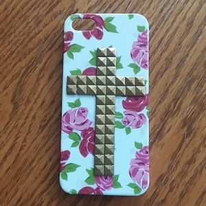 Floral With Gold Cross iPhone 5/5s Case